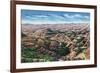 North Dakota, Aerial View of Cedar Canyon from US Hwy 10, Badlands-Lantern Press-Framed Premium Giclee Print