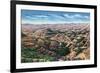 North Dakota, Aerial View of Cedar Canyon from US Hwy 10, Badlands-Lantern Press-Framed Premium Giclee Print