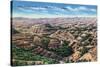 North Dakota, Aerial View of Cedar Canyon from US Hwy 10, Badlands-Lantern Press-Stretched Canvas