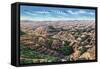 North Dakota, Aerial View of Cedar Canyon from US Hwy 10, Badlands-Lantern Press-Framed Stretched Canvas