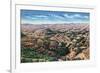 North Dakota, Aerial View of Cedar Canyon from US Hwy 10, Badlands-Lantern Press-Framed Art Print