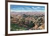 North Dakota, Aerial View of Cedar Canyon from US Hwy 10, Badlands-Lantern Press-Framed Art Print