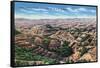 North Dakota, Aerial View of Cedar Canyon from US Hwy 10, Badlands-Lantern Press-Framed Stretched Canvas