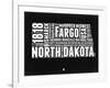 North Dakota Black and White Map-NaxArt-Framed Art Print