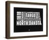 North Dakota Black and White Map-NaxArt-Framed Art Print