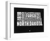 North Dakota Black and White Map-NaxArt-Framed Art Print