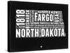 North Dakota Black and White Map-NaxArt-Stretched Canvas