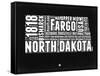 North Dakota Black and White Map-NaxArt-Framed Stretched Canvas