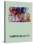 North Dakota Color Splatter Map-NaxArt-Stretched Canvas