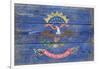 North Dakota State Flag - Barnwood Painting-Lantern Press-Framed Art Print