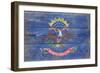 North Dakota State Flag - Barnwood Painting-Lantern Press-Framed Art Print