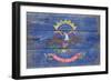 North Dakota State Flag - Barnwood Painting-Lantern Press-Framed Art Print