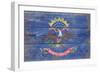 North Dakota State Flag - Barnwood Painting-Lantern Press-Framed Art Print