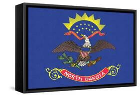 North Dakota State Flag-Lantern Press-Framed Stretched Canvas