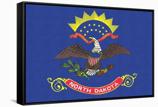 North Dakota State Flag-Lantern Press-Framed Stretched Canvas