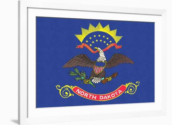 North Dakota State Flag-Lantern Press-Framed Premium Giclee Print