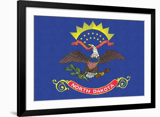 North Dakota State Flag-Lantern Press-Framed Premium Giclee Print