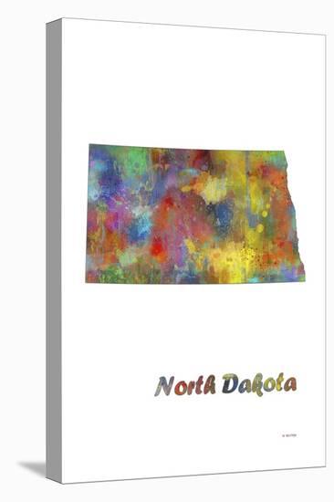 North Dakota State Map 1-Marlene Watson-Stretched Canvas