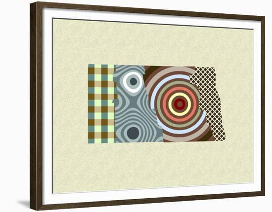 North Dakota State Map-Lanre Adefioye-Framed Premium Giclee Print