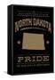 North Dakota State Pride - Gold on Black-Lantern Press-Framed Stretched Canvas