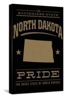 North Dakota State Pride - Gold on Black-Lantern Press-Stretched Canvas