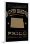 North Dakota State Pride - Gold on Black-Lantern Press-Framed Art Print