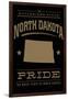 North Dakota State Pride - Gold on Black-Lantern Press-Framed Art Print