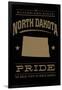 North Dakota State Pride - Gold on Black-Lantern Press-Framed Art Print