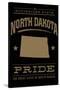 North Dakota State Pride - Gold on Black-Lantern Press-Stretched Canvas