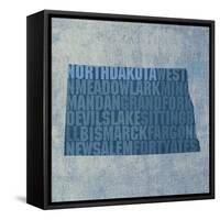 North Dakota State Words-David Bowman-Framed Stretched Canvas