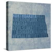 North Dakota State Words-David Bowman-Stretched Canvas