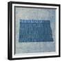 North Dakota State Words-David Bowman-Framed Giclee Print