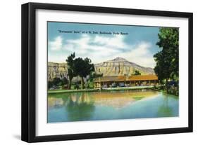 North Dakota, T. Roosevelt National Park View of Badlands Dude Ranch Swimmin' Hole-Lantern Press-Framed Art Print