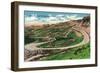 North Dakota, T. Roosevelt National Park View of Horseshoe Bend on US Hwy 85-Lantern Press-Framed Art Print