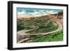 North Dakota, T. Roosevelt National Park View of Horseshoe Bend on US Hwy 85-Lantern Press-Framed Art Print