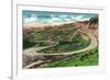 North Dakota, T. Roosevelt National Park View of Horseshoe Bend on US Hwy 85-Lantern Press-Framed Premium Giclee Print