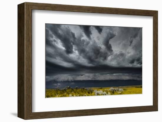 North Dakota, Theodore Roosevelt National Park, Lightening Strike on the Dakota Plains-Judith Zimmerman-Framed Photographic Print