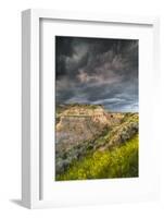 North Dakota, Theodore Roosevelt National Park, Thunderstorm Approach on the Dakota Prairie-Judith Zimmerman-Framed Photographic Print