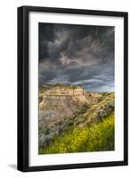 North Dakota, Theodore Roosevelt National Park, Thunderstorm Approach on the Dakota Prairie-Judith Zimmerman-Framed Photographic Print