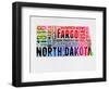 North Dakota Watercolor Word Cloud-NaxArt-Framed Art Print