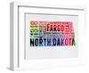 North Dakota Watercolor Word Cloud-NaxArt-Framed Art Print