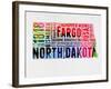 North Dakota Watercolor Word Cloud-NaxArt-Framed Art Print