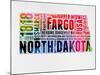 North Dakota Watercolor Word Cloud-NaxArt-Mounted Art Print