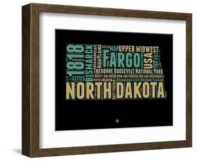 North Dakota Word Cloud 1-NaxArt-Framed Art Print