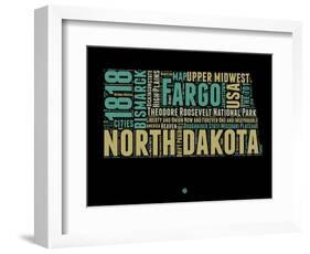 North Dakota Word Cloud 1-NaxArt-Framed Art Print