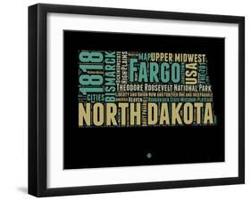 North Dakota Word Cloud 1-NaxArt-Framed Art Print