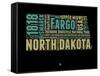 North Dakota Word Cloud 1-NaxArt-Framed Stretched Canvas