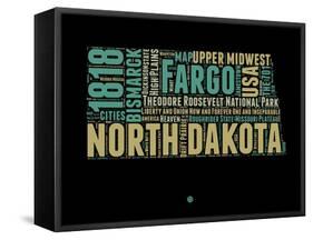 North Dakota Word Cloud 1-NaxArt-Framed Stretched Canvas