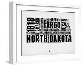 North Dakota Word Cloud 2-NaxArt-Framed Art Print