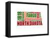 North Dakota Word Cloud Map-NaxArt-Framed Stretched Canvas